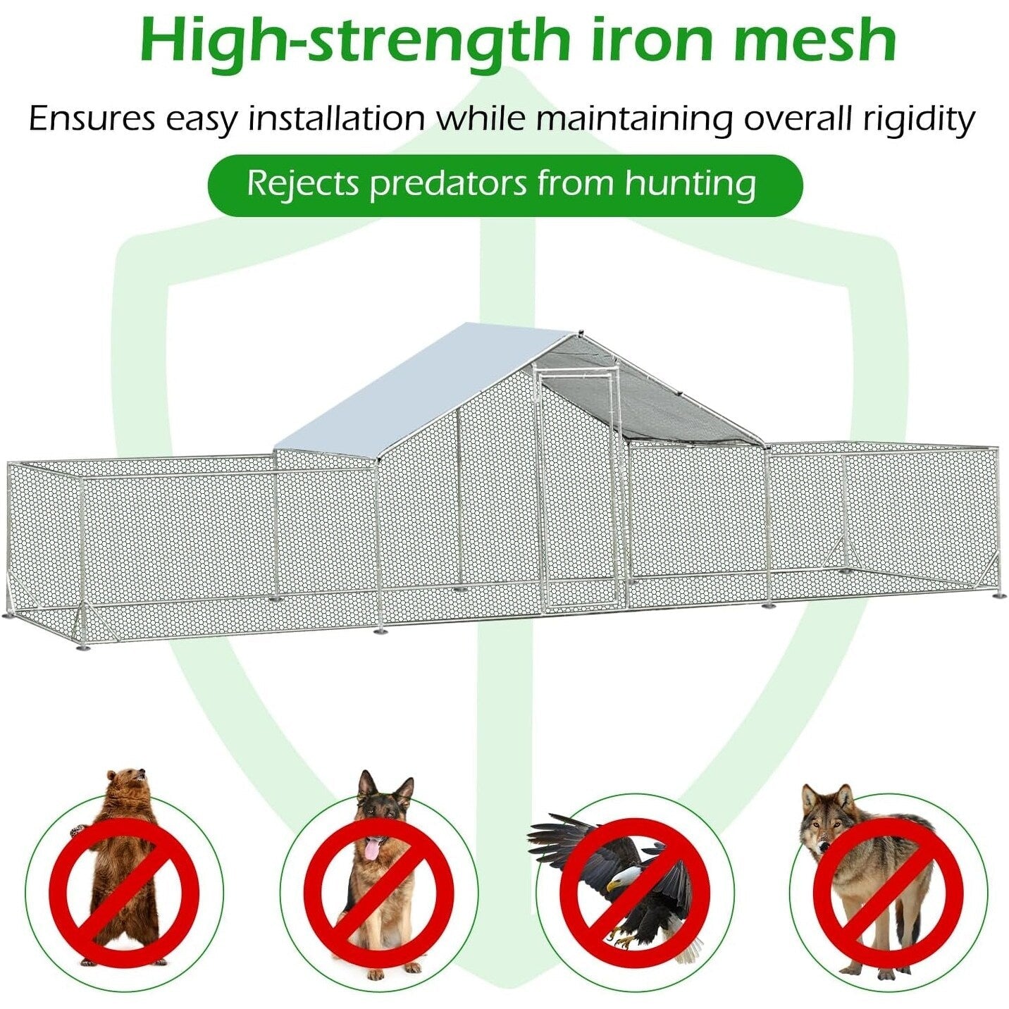 AECOJOY Large Metal Chicken Coop Run Walk-in Metal Chicken Cage