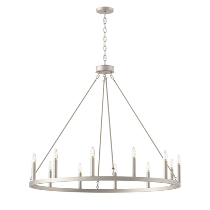 Acroma 12-light Farmhouse 40In Wagon Wheel Chandelier with UL - 40'' D x 138'' H