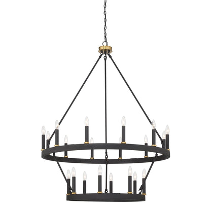 Acroma 20-light Modern Farmhouse 40In Round Wagon Wheel Chandelier with UL