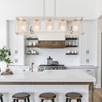 37in Mid-century Modern 5-light Crystal Rectangle Chandelier for Dining Room - 37 inches