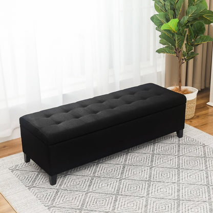 Adeco 50 Bonded Leather Storage Ottoman Bench