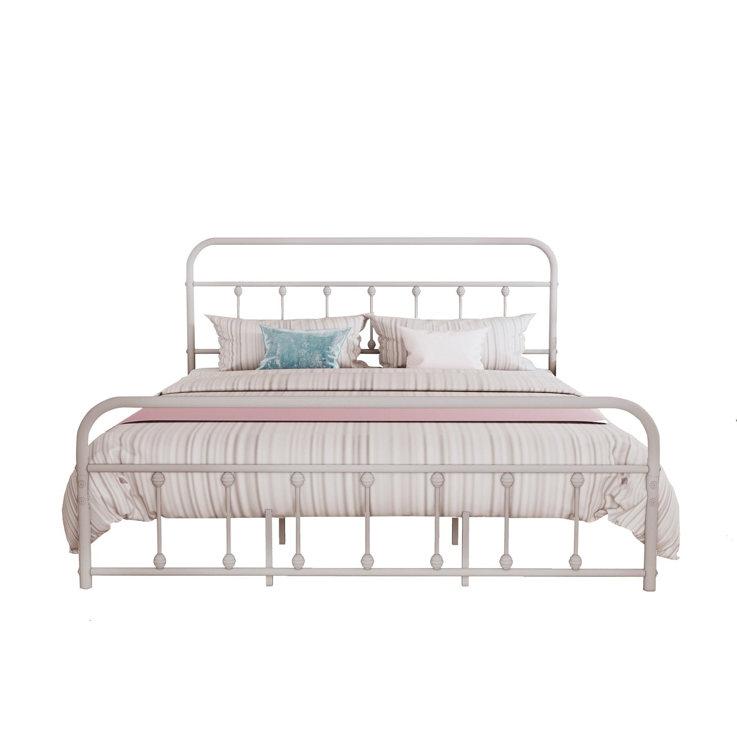 Alazyhome Simple Vintage Metal Platform Bed Frame, Easy-Assembly