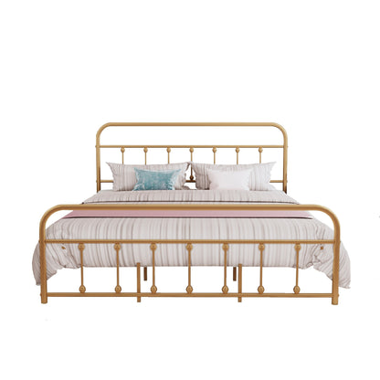 Alazyhome Simple Vintage Metal Platform Bed Frame, Easy-Assembly