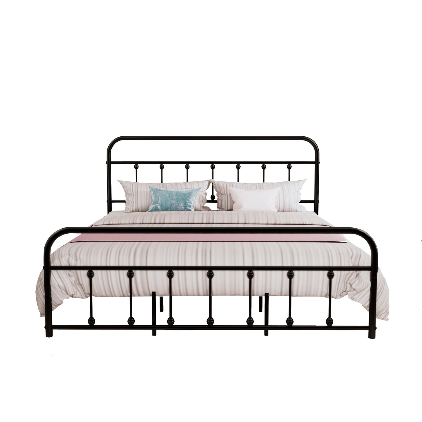 Alazyhome Simple Vintage Metal Platform Bed Frame, Easy-Assembly