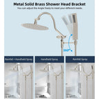10-Inch All Metal High Pressure Rain Shower Head With Handheld Combo