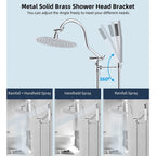 10-Inch All Metal High Pressure Rain Shower Head With Handheld Combo