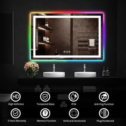 Anti-Fog RGB Backlit & LED Frontlit Bathroom Mirror