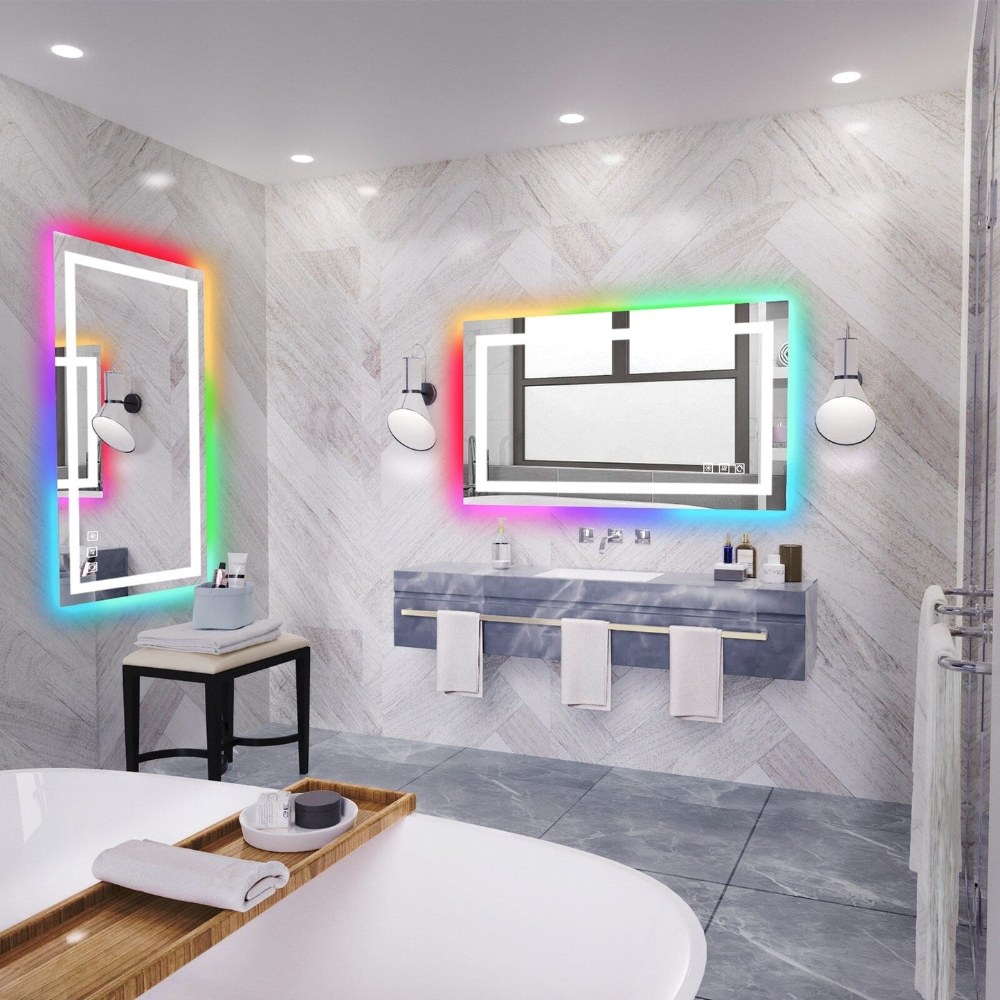 Anti-Fog RGB Backlit & LED Frontlit Bathroom Mirror