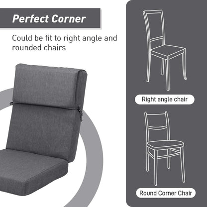 Aoodor Patio High Back Chair Cushions Set of 4, 46x21x4 Inches(Only Cushions)