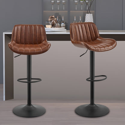 Art Leon Adjustable Height Swivel Barstool, Set of 2