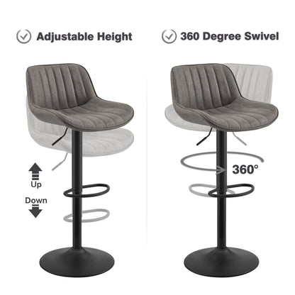 Art Leon Adjustable Height Swivel Barstool, Set of 2