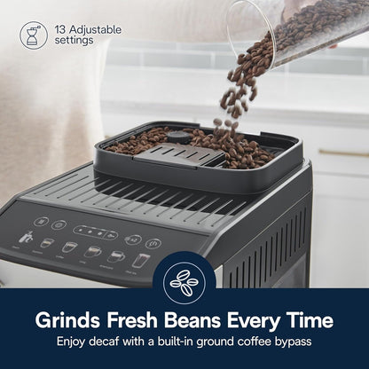 Automatic Espresso Machine with Manual Frother, Built-in Grinder, ECAM29043SB