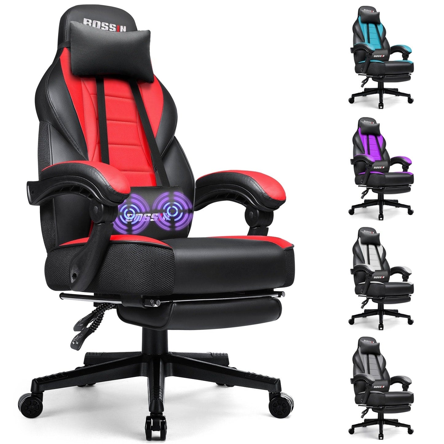 BOSSIN Racing Style Gaming Chair,300 lbs Big and Tall gamer chair High Back Computer Chair