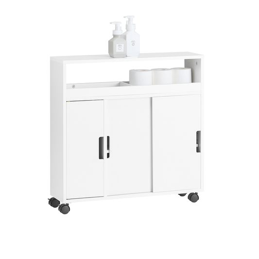 Armoire de rangement pour rouleaux de papier toilette SoBuy avec brosses et porte-rouleaux BZR02-W