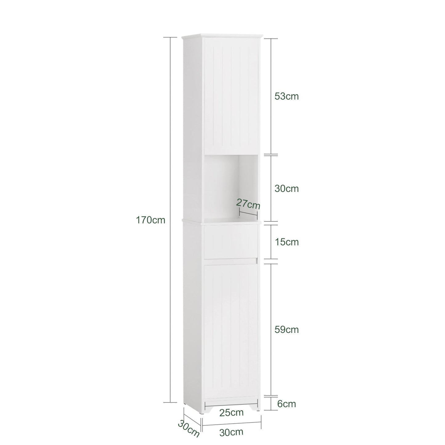 Armoire de rangement haute de salle de bain SoBuy avec 2 portes BZR109-W