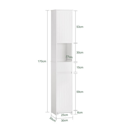 Armoire de rangement haute de salle de bain SoBuy avec 2 portes BZR109-W
