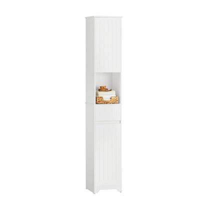 Armoire de rangement haute de salle de bain SoBuy avec 2 portes BZR109-W