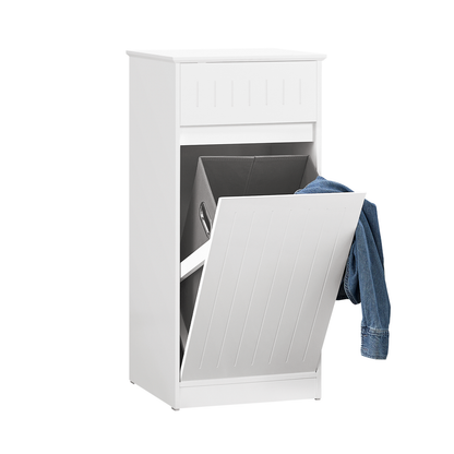 SoBuy BZR110-W, Armoire à linge, Coffre à linge, Armoire de rangement pour salle de bain