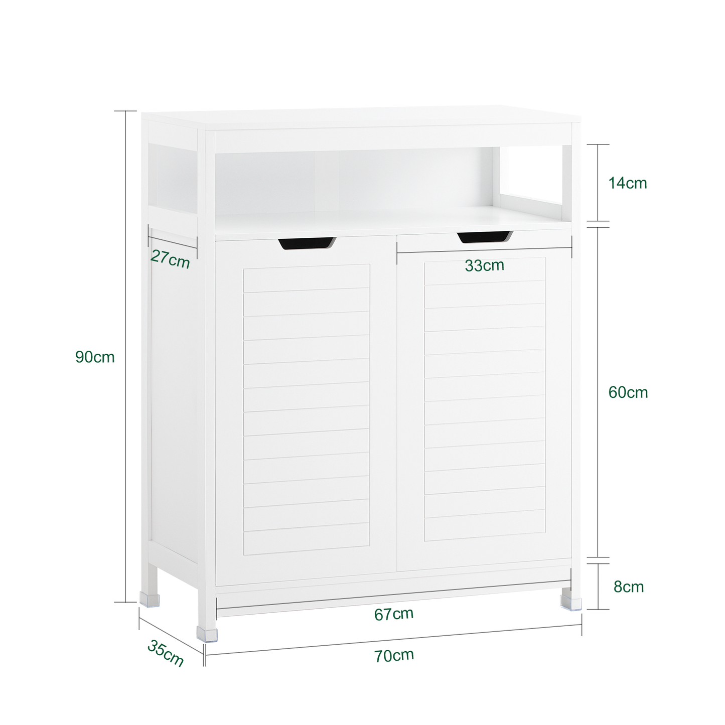 Meuble de salle de bain SoBuy, armoire de rangement avec 2 portes BZR121-W
