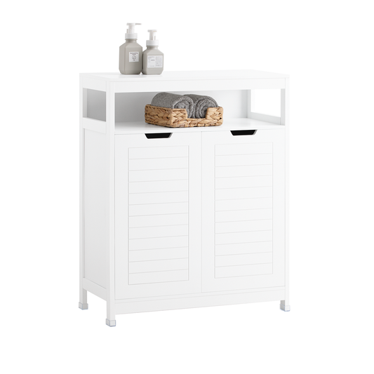 Meuble de salle de bain SoBuy, armoire de rangement avec 2 portes BZR121-W