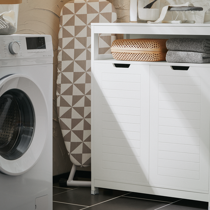 Meuble de salle de bain SoBuy, armoire de rangement avec 2 portes BZR121-W