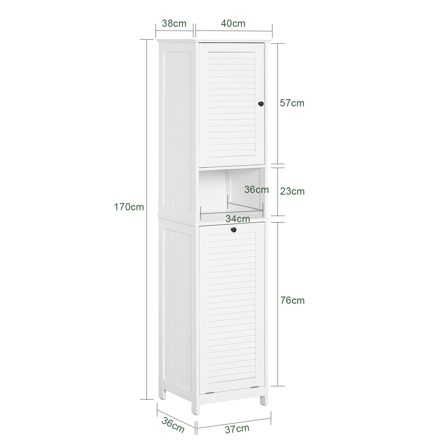 Armoire de salle de bain haute SoBuy avec panier à linge BZR124-W