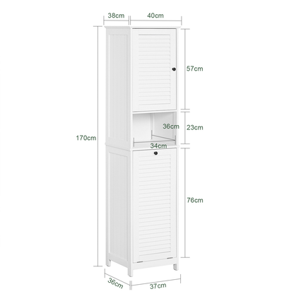 Armoire de salle de bain haute SoBuy avec panier à linge BZR124-W