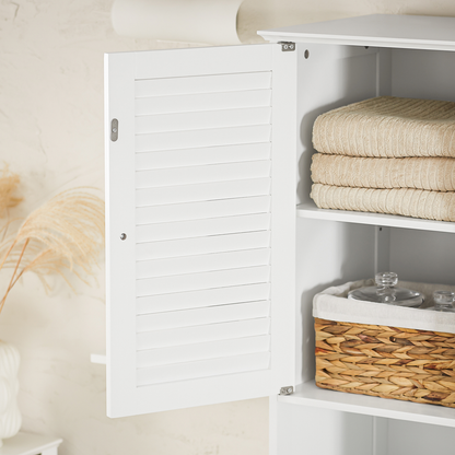 Armoire de salle de bain haute SoBuy avec panier à linge BZR124-W