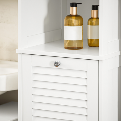 Armoire de salle de bain haute SoBuy avec panier à linge BZR124-W