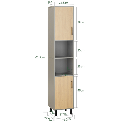 Armoire de salle de bain haute SoBuy, meuble de rangement pour salle de bain BZR131-NG