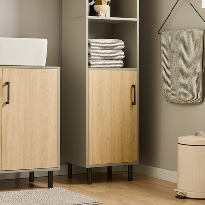 Armoire de salle de bain haute SoBuy, meuble de rangement pour salle de bain BZR131-NG