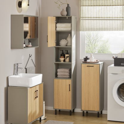 Armoire de salle de bain haute SoBuy, meuble de rangement pour salle de bain BZR131-NG