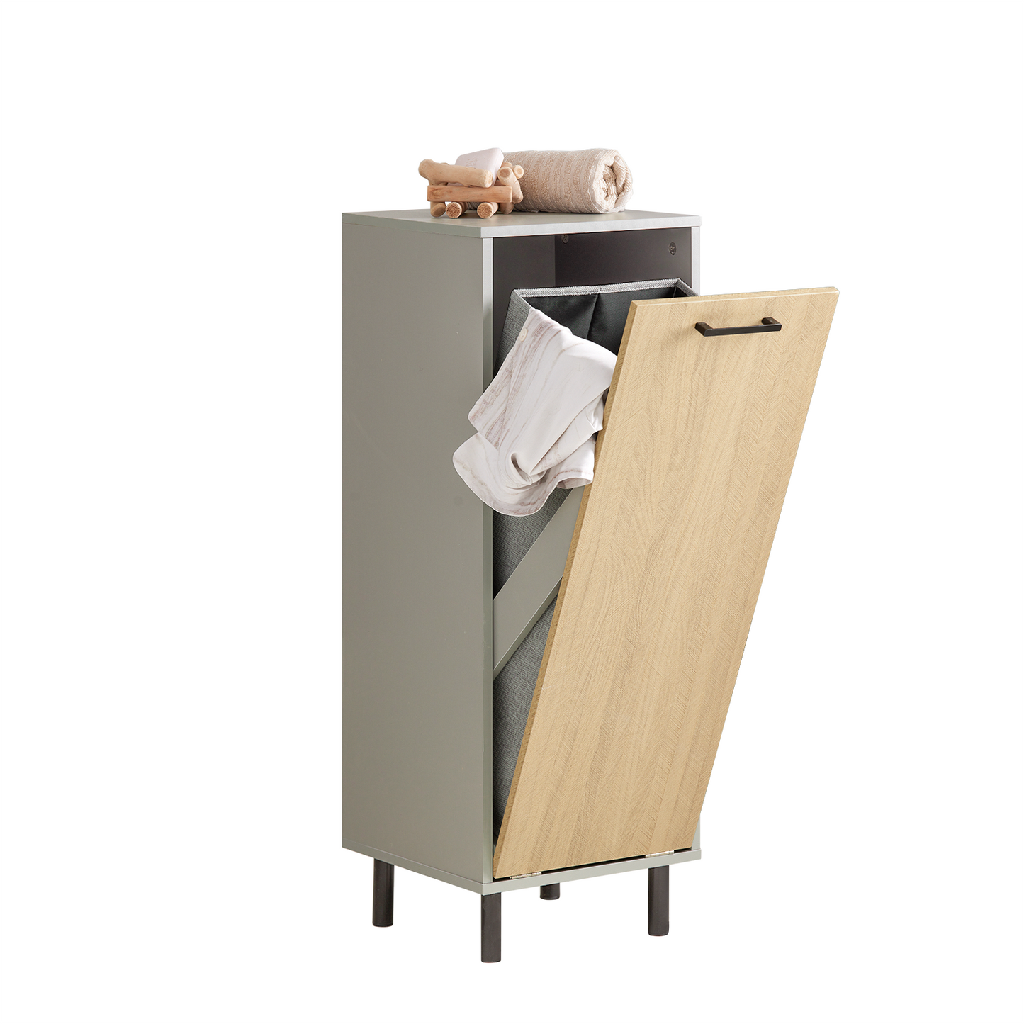 Armoire à linge basculante SoBuy avec panier à linge intégré BZR132-NG