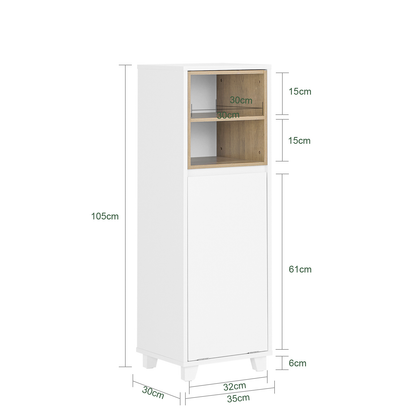 SoBuy Panier à linge de salle de bain, armoire de rangement pour buanderie BZR146-W