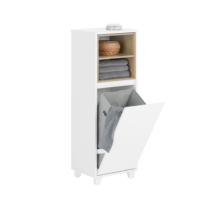 SoBuy Panier à linge de salle de bain, armoire de rangement pour buanderie BZR146-W