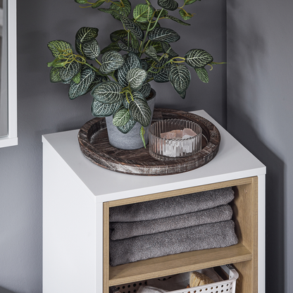 SoBuy Panier à linge de salle de bain, armoire de rangement pour buanderie BZR146-W