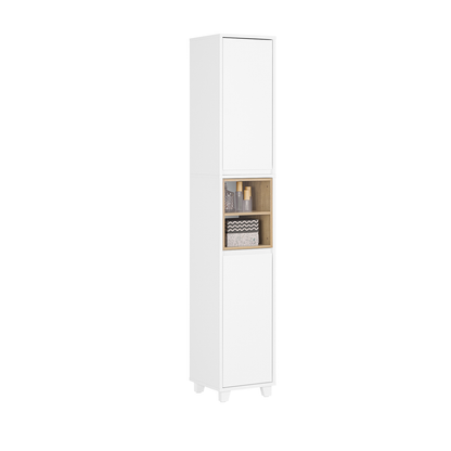 Armoire de salle de bain haute SoBuy, meuble de rangement pour salle de bain BZR147-W