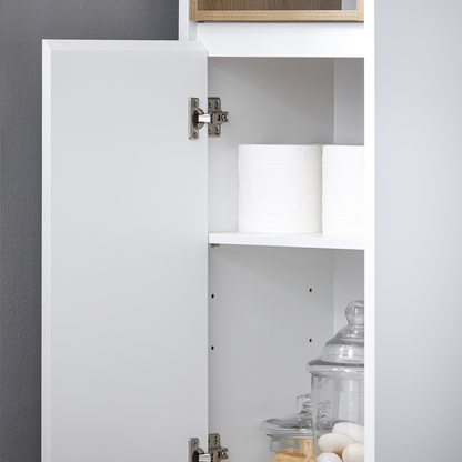 Armoire de salle de bain haute SoBuy, meuble de rangement pour salle de bain BZR147-W