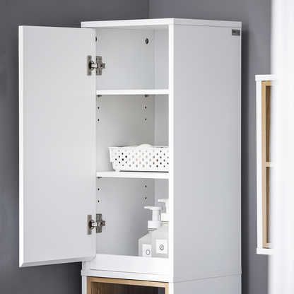 Armoire de salle de bain haute SoBuy, meuble de rangement pour salle de bain BZR147-W