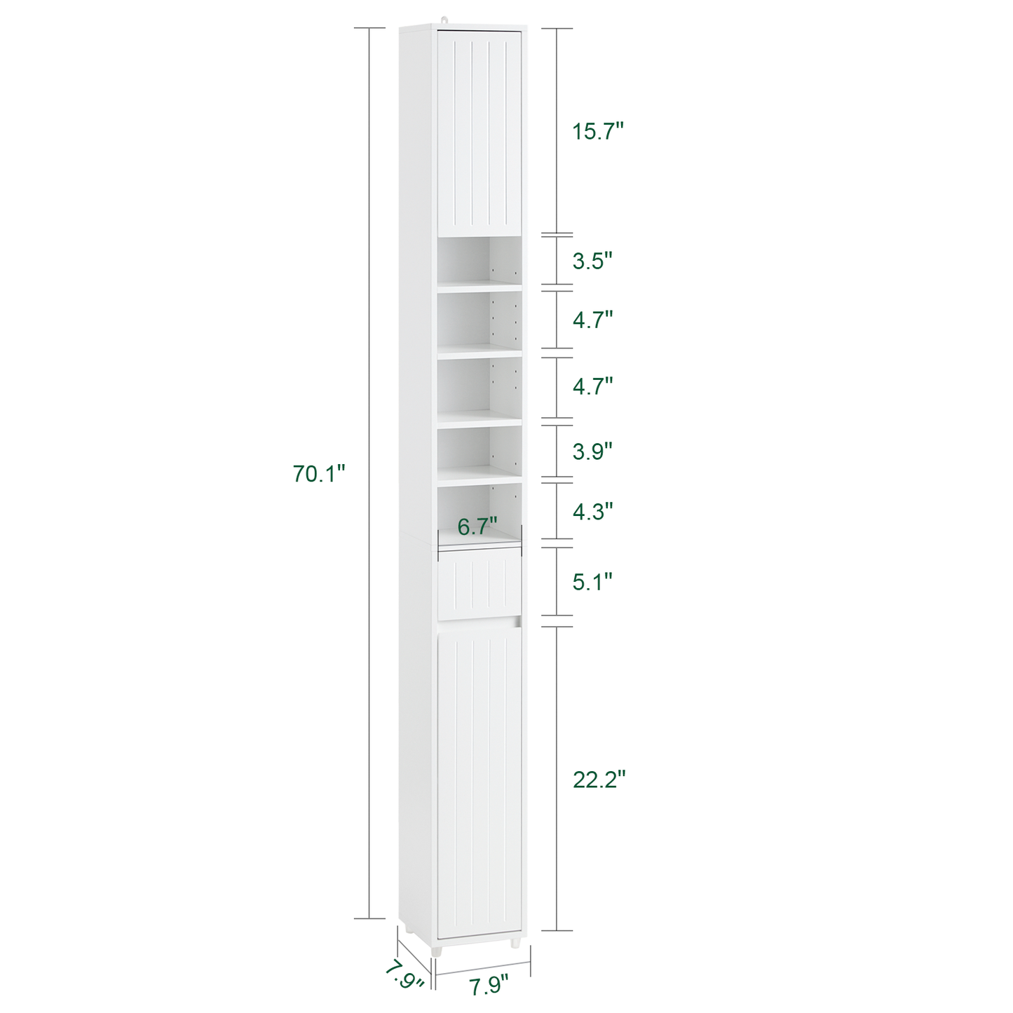 Armoire de salle de bain haute SoBuy, meuble de rangement pour salle de bain BZR160-W