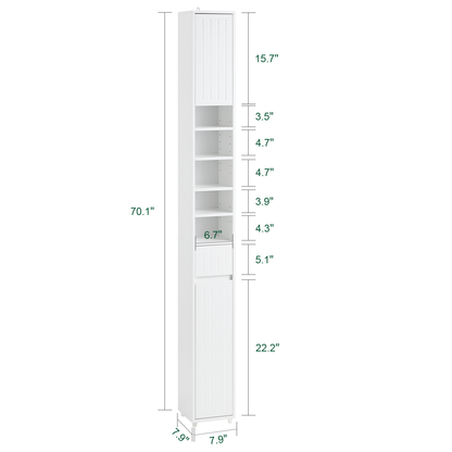 Armoire de salle de bain haute SoBuy, meuble de rangement pour salle de bain BZR160-W