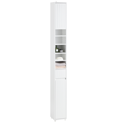 Armoire de salle de bain haute SoBuy, meuble de rangement pour salle de bain BZR160-W