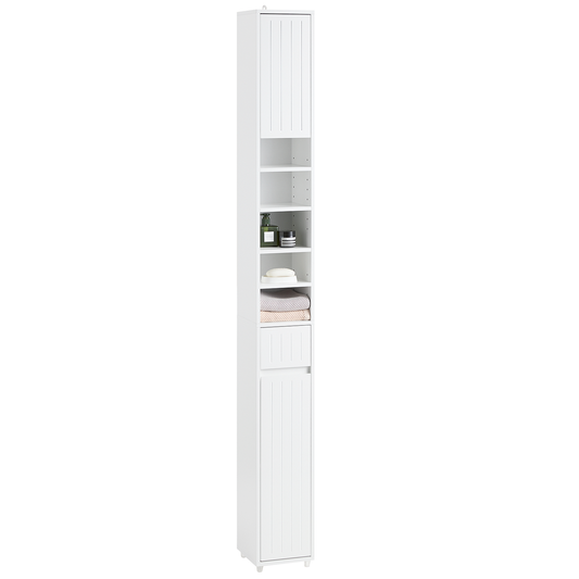 Armoire de salle de bain haute SoBuy, meuble de rangement pour salle de bain BZR160-W