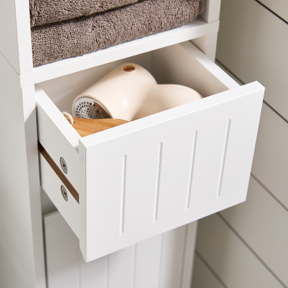 Armoire de salle de bain haute SoBuy, meuble de rangement pour salle de bain BZR160-W