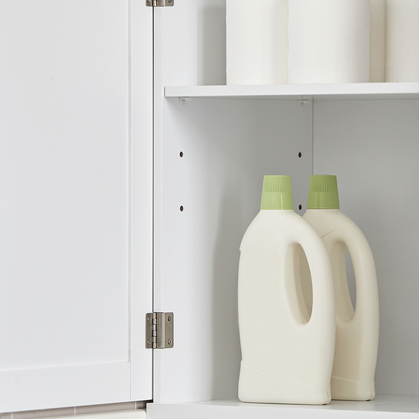 SoBuy BZR17-W, Meuble de rangement de salle de bain haut blanc avec 3 étagères, 1 tiroir et 1 placard, 40 x 35 x 161 cm