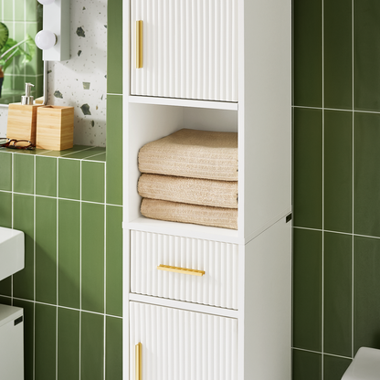Armoire de salle de bain haute SoBuy, meuble de rangement pour salle de bain BZR181-W