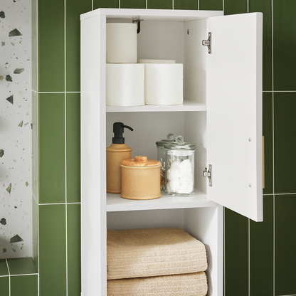 Armoire de salle de bain haute SoBuy, meuble de rangement pour salle de bain BZR181-W