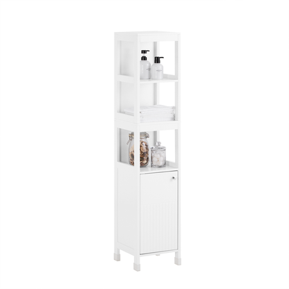 Armoire de salle de bain haute SoBuy, meuble de rangement à 3 étagères BZR187-W