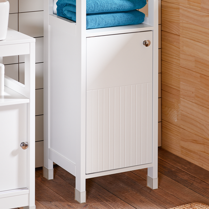 Armoire de salle de bain haute SoBuy, meuble de rangement à 3 étagères BZR187-W