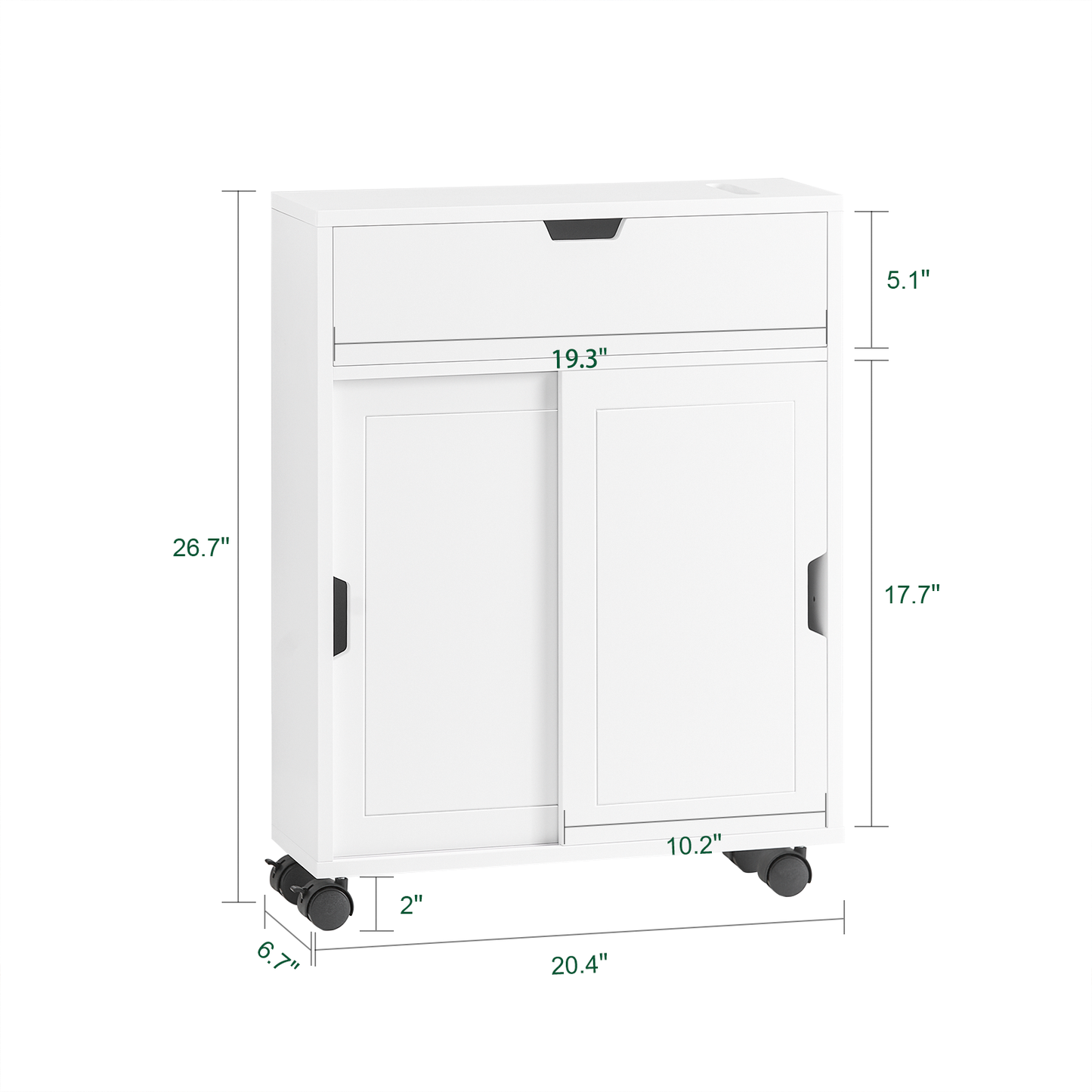 Meuble de salle de bain SoBuy avec étagère de rangement sur roulettes et armoire à papier toilette BZR31-W